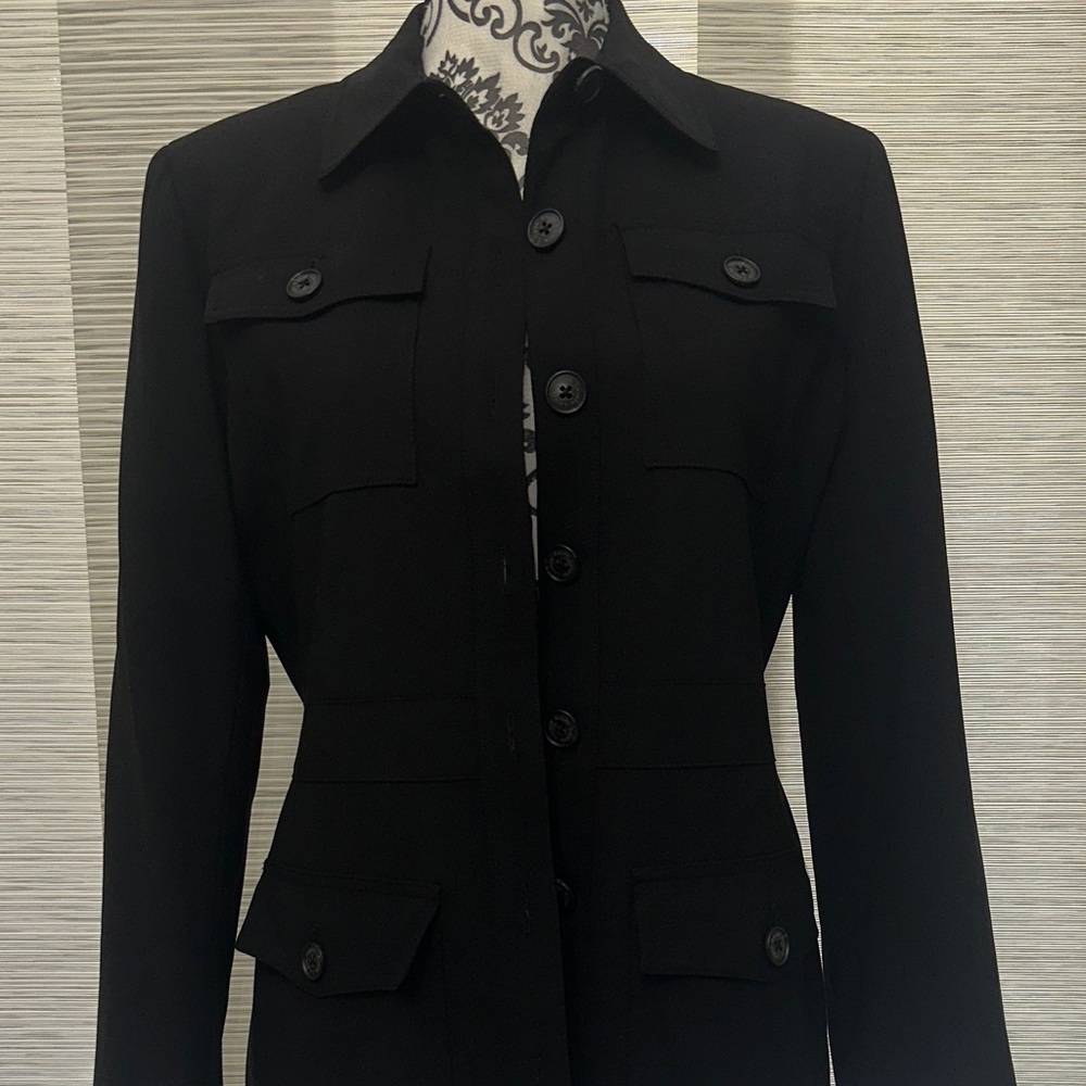 Lauren Ralph Lauren Women's Black Utility Jacket/Blazer Sz. 6P - Picture 3 of 10
